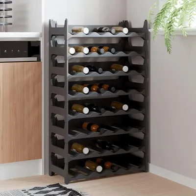 Produktbild von Weinregal für 48 Flaschen PP stapelbar modulares Weinschrank Weinständer Stabiler Weinhalter für Küche Esszimmer Keller Haus Aufbewahrung
