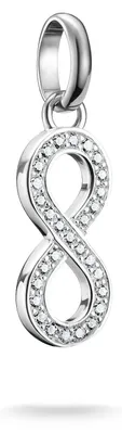 Image de Charm pendentif, signe de l'infini, serti de pierres précieuses blanches, en argent - Thomas Sabo modèle : CC1284-051-14