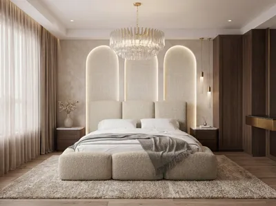 Produktbild von Polsterbett 200x200 mit Bettkasten & Metall-Lattenrost – Stauraumbett mit hohem Kopfteil in Beige Boucle – Modernes Doppelbett mit Stauraum, Bettgestell, ohne Matratze – Harmony