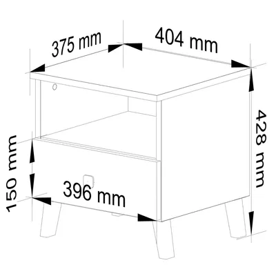 Obrázek produktu pro Akord Komoda Mobi bílá/černá 40x37x43