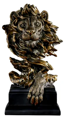 Produktbild von Löwenkopf-Dekorationsfigur aus Harz, Tierkopf-Statue für Schreibtisch und Zuhause
