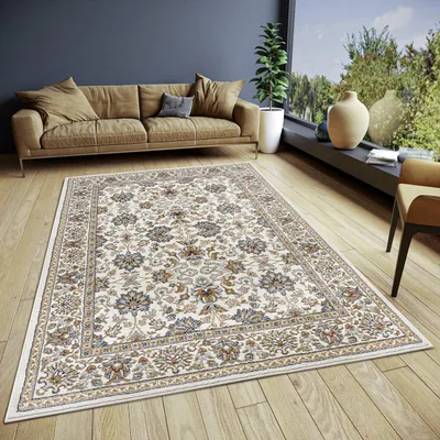 Orientalischer Läufer, klassisch, dicht gewebt, creme, 140 x 200 cm
