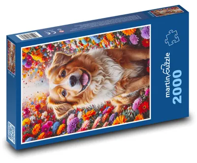 Obrázok produktu pre Puzzle 2000 Pes v Kvetoch - martinpuzzle