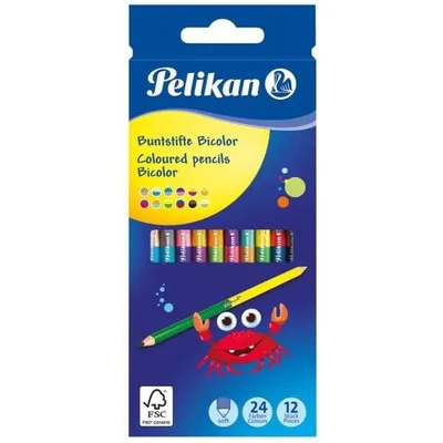 Immagine prodotto di Pelikan Buntstifte Bicolor Holz BRB12LN 24F  12er Faltschac