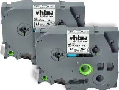 Produktbild von vhbw 2x Schriftband-Kassette Ersatz für Brother TZE-241, TZ-241 für Etiketten-Drucker 8m x 18mm Schwarz auf Weiß