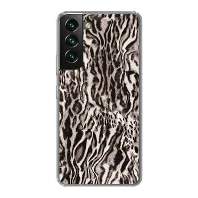 Produktbild von MuchoWow® Handyhülle Schutzhülle Hülle für Samsung Galaxy S22 Pantherdruck - Formen - Schwarz - Braun Silikon Softcase Handy Hülle - Mobiltelefonhülle
