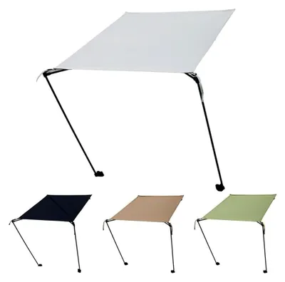Produktbild von Leichter wasserdichter Klappstuhl-Baldachin mit Aluminiumlegierungsrahmen für Outdoor- und Strandkorbschutz (weiß)