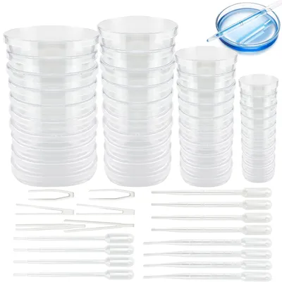 Petrischalen-Set 40 Stück, steril, 35–90 mm, mit Pipetten & Pinzetten