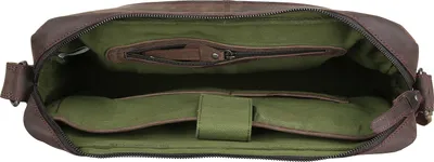 Produktbild von Greenburry Vintage Revival Leder Laptop Messenger Schultertasche 1963, Farbe:Braun