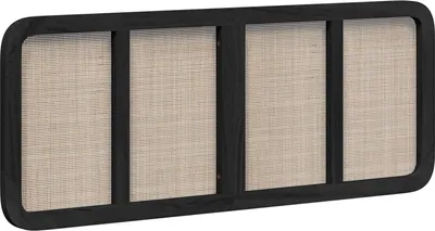 Zdjęcie produktu dla vidaXL Zagłówek z zagłówkiem czarny 140 x 55 x 3 cm rattan
