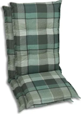 Produktbild von GO-DE Textil, Sesselauflage Hochlehner, 2er-Set, Farbe: grün, Maße ca.: 120 cm x 50 cm x 6 cm