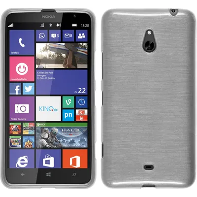 Produktbild von PhoneNatic Case kompatibel mit  Nokia Lumia 1320 - weiß Silikon Hülle brushed + 2 Schutzfolien