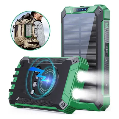 Image de Banque de puissance solaire, Chargeur portable, Chargeur solaire, Batterie externe 10000mAh Power Bank, pour smartphones, tablettes et plus vert Banque de puissance portable