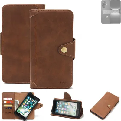 Produktbild von K-S-Trade Handyhülle kompatibel mit Huawei nova 12 Lite Schutz Hülle Walletcase Bookstyle Tasche Case Handytasche Wallet Flipcase Cover PolyurethanBraun