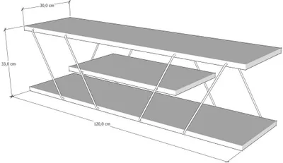 Produktbild von Skye Decor, Canaz v2 - White, Black, TV-Schränke, Weiß, 120 x 33 x 33 cm