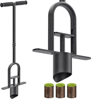 Produktbild von Gartenmultitool mit Automatischer Bodenabfuhr 87cm Langes Griffstück, 11,5cm Tiefe, Sphärische Pflanzgefäße, Pluger für Rasen, Blumen und Bäume