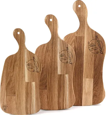Obrázek produktu pro KONSIMO Sada krájecích prken (3ks) "LIVO", dub ošetřený olejem, bukové dřevo, moderní, 38x2x18cm|43,5x2x20,5cm|48,5x2x23cm