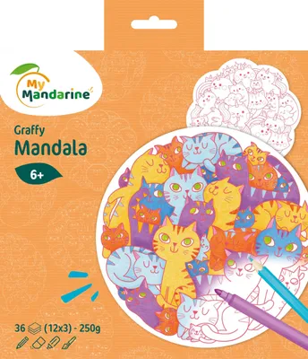 Produktbild von Avenue Mandarine 5x Graffy Mandala, Katzen-Durcheinander - Mehrfarbig GY142C