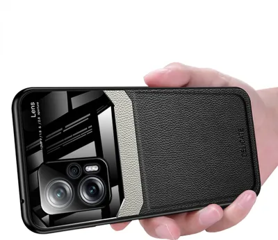 Produktbild von Redmi Note 11T Pro Hülle, TPU Stossfest Anti-rutsch Leder Glas Len Hybrid Schutzhülle für Xiaomi Redmi Note 11T Pro Schwarz