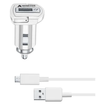 Produktbild von Cellularline Adaptive Fast Car Charger Kit 15W - Micro USB - Samsung, Auto, Zigarettenanzünder, 1 m, Weiß