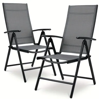 Produktbild von Gartenstühle-Set - Balkonstühle - Verstellbarer Stuhl - Klappbar - 7 Positionen - Maximale Belastbarkeit: 120 kg