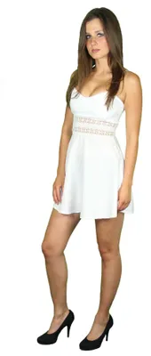 Produktbild von y Sommerkleid kurz Strandkleid Partykleid Cocktailkleid weiß, Größe:L