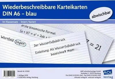 Image de Fiches réinscriptibles format DIN A6 - bleu