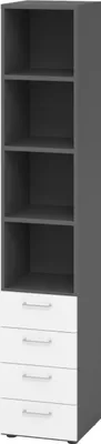 Produktbild von bümö smart Schubladen Regal - 4 Schübe - Nachbildung: Graphit/Weiß
