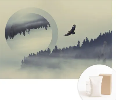 Produktbild von Fototapete - Wandbilder für Wohnzimmer - 312x219 cm - Dekorative Wandfolie - Modernes Design für Wanddekoration - Tapeten für Innenräume - Waldlandschaft