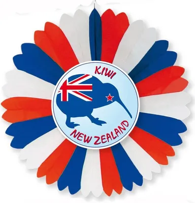 Produktbild von Dekofächer Neuseeland mit Kiwi, einseitig, 60 cm