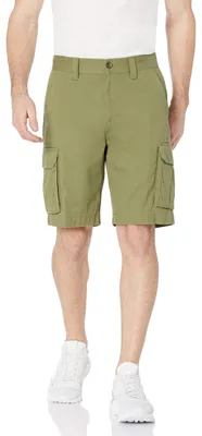 Imagen del producto de Pantalones cortos cargo para hombre, corte clásico, 25 cm, con bolsillos, color verde oliva claro, marca Essentials