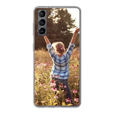 Produktbild von MuchoWow® Handyhülle Schutzhülle Hülle für Samsung Galaxy S21 Frau - Blumen - Frühling Silikon Softcase Handy Hülle - Softcase