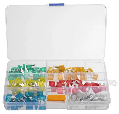 120 Mini-Flachsicherungen Set mit Zieher und Box