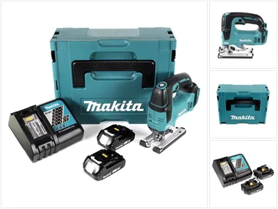 Produktbild von Makita DJV 182 RAJ Akku Pendelhubstichsäge 18 V Brushless + 2x Akku 2,0 Ah + Ladegerät + Makpac