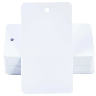 Immagine prodotto di 100 etichette bianche per spedizioni – Etichette in plastica impermeabile, dimensioni 5 x 9 cm, per l'identificazione e l'etichettatura