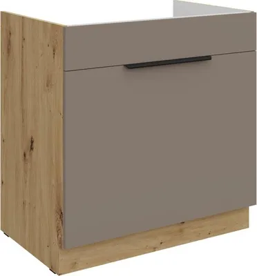 Produktbild von LUNARA Spülenunterschrank – Breite 80 cm, Dunkelbeige/Eiche Artisan
