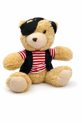 Produktbild von Teddybär Pirat 25 cm Kuscheltier Plüschtier Stofftier im Piratenkostüm Weicher Plüschbär Geschenk für Kinder