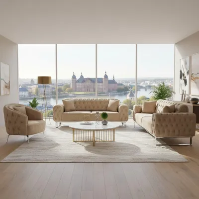 Produktbild von Sofa Set Jumeirah, Ausführung: 3-Sitzer + 3-Sitzer + Sessel + Sessel, Farbe: Beige