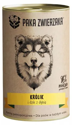 Obrázok produktu pre Balíček zvieratka Králik a diviak s tekvicou - mokrá krmovina pre psov - 400 g