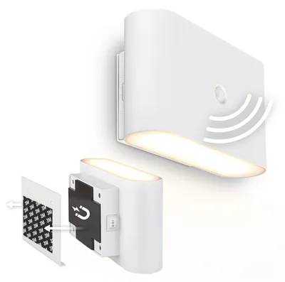 Obrázok produktu pre LED nástenné svietidlo, nástenná lampa bez pripojenia k elektrickej sieti, s detektorom pohybu, na batérie, bez potreby vŕtania