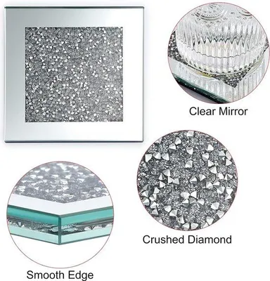 Immagine prodotto di Set di piattini in vetro con decorazioni a forma di diamante per tazze da caffè e da tè