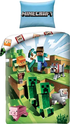 Produktbild von MINECRAFT Baumwollbettwäsche 160x200 Creeper Steve