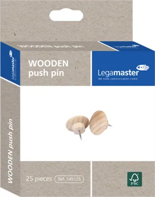 Produktbild von Legamaster WOODEN Pinnnadel 25St, Holz, Holz, 20 mm, 20 mm, 27 mm, 50,7 g