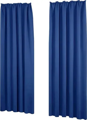 Zdjęcie produktu dla Zestaw 2 zasłon termoizolacyjnych i zaciemniających Unyqoos®, z marszczącą taśmą, 220 × 140 cm (wys. × szer.), 100% poliester, kolor królewski niebieski, zapewniające izolację termiczną i zaciemnienie