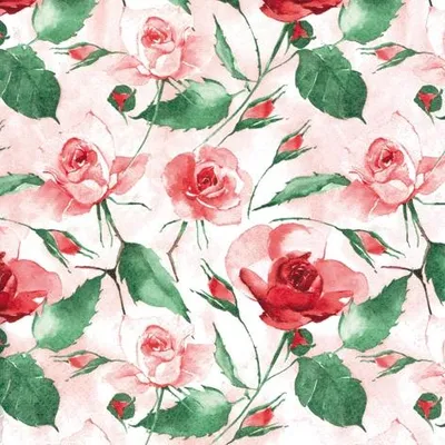 Produktbild von Servietten 24x24 cm - Powdery Roses red