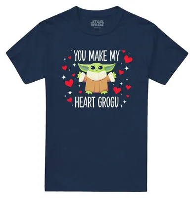 Obrázek produktu pro Tričko Star Wars – "You Make My Heart" – uni, pánské/dámské, vyrobené z ring-spun bavlny, model TV34855 (velikost S), barva: námořnická modř