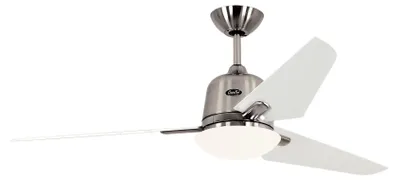 Produktbild von Energiespar Deckenventilator mit Beleuchtung und Fernbedienung Eco Aviatos 132 cm Chrom gebürstet / Weiß