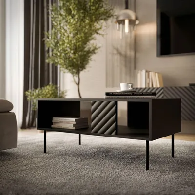 Immagine prodotto di Panchina Tavolino LUCCA 100 x 55 x 46 cm nero