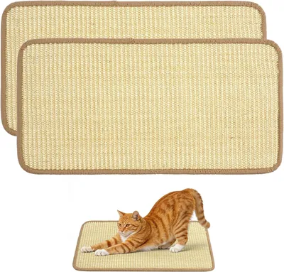 Produktbild von Kratzmatte selbstklebend, natürliche Sisal, 50 x 25 cm, 2 Stück, für Möbel und Teppiche