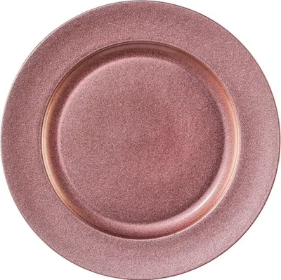 Produktbild von Melamin TELLER rund "SHINING". Dekoteller metallic 25cm, ROSA